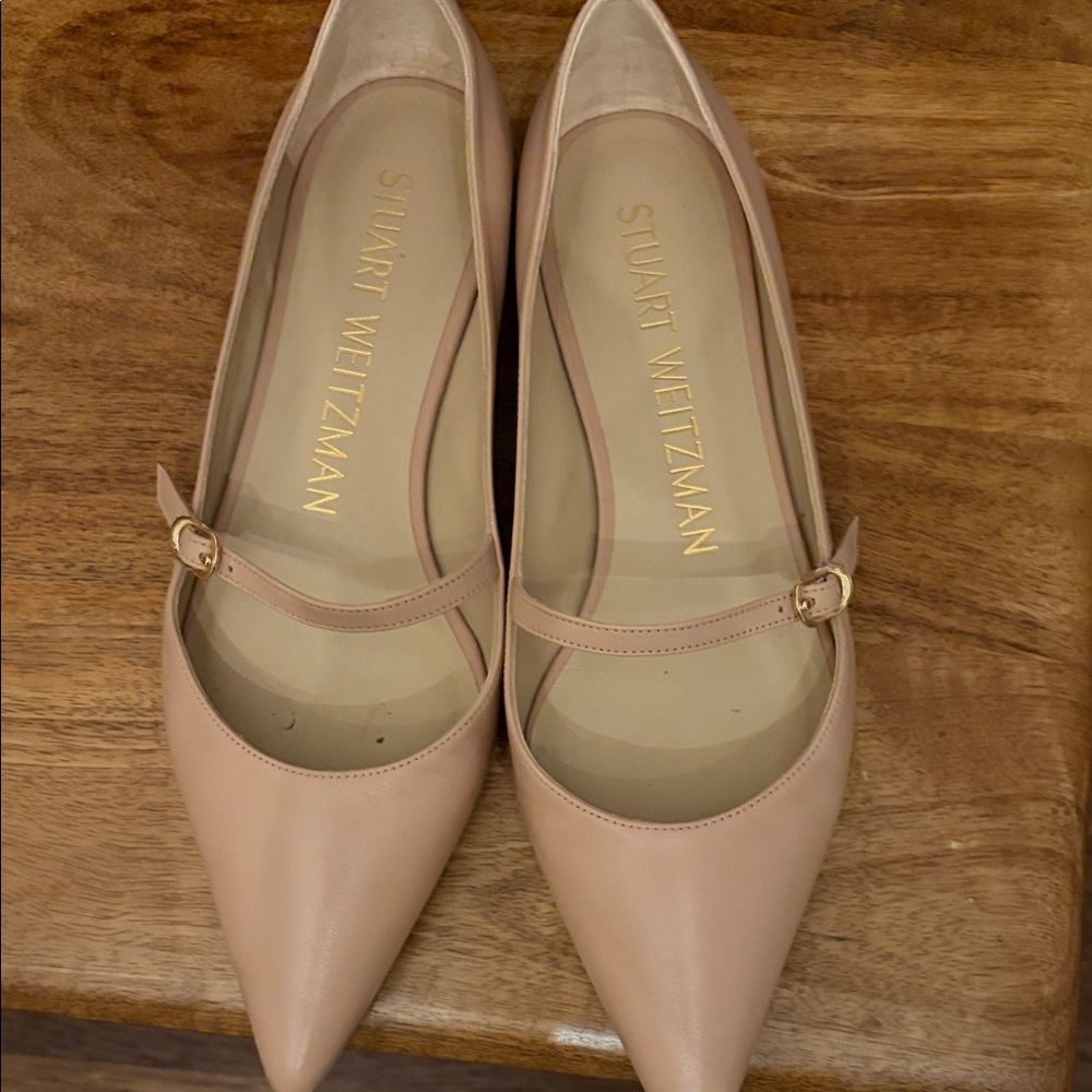 Stuart Weitzman Nude Mary Jane Flats